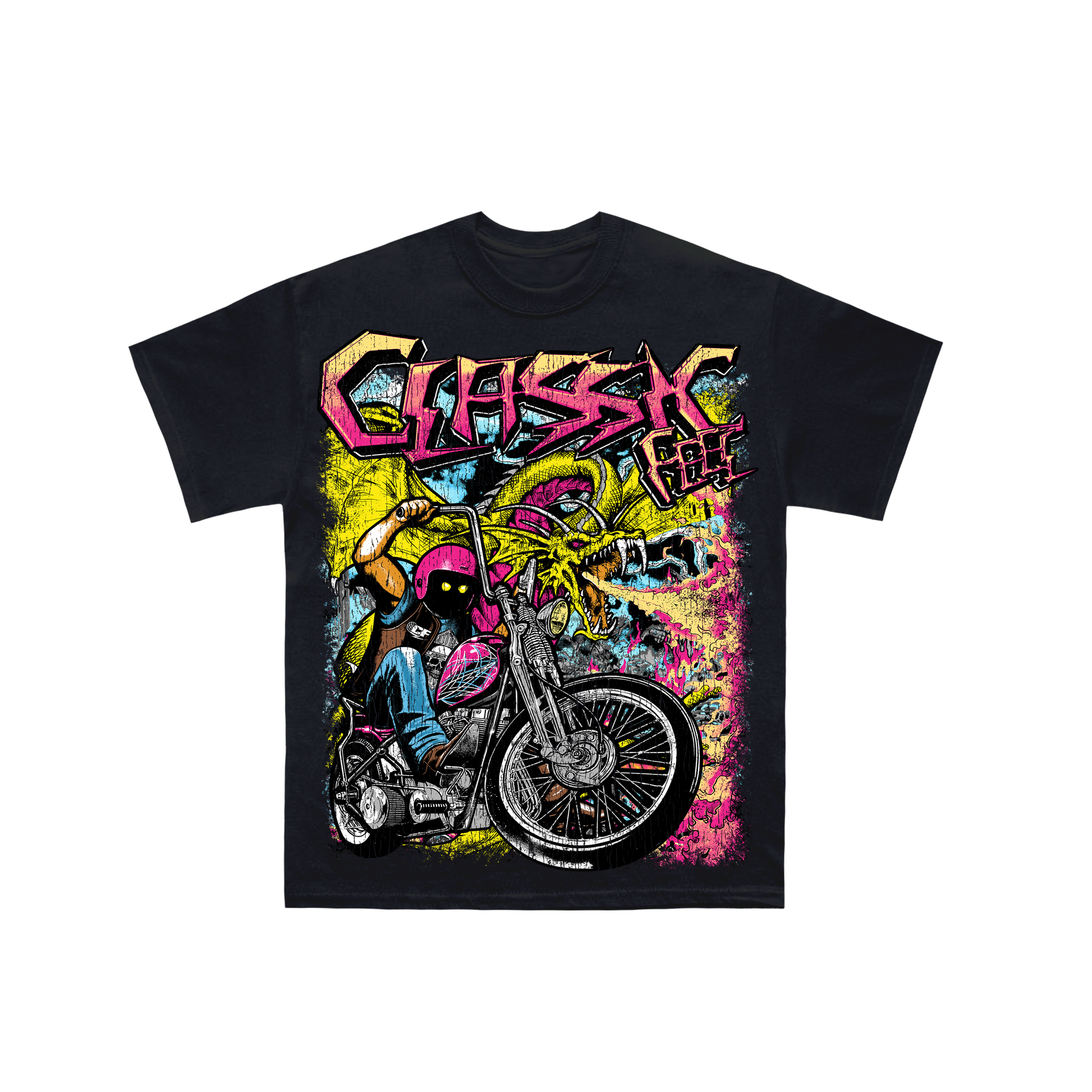 MOTO BLACK TEE - Heavyweight T-shirt