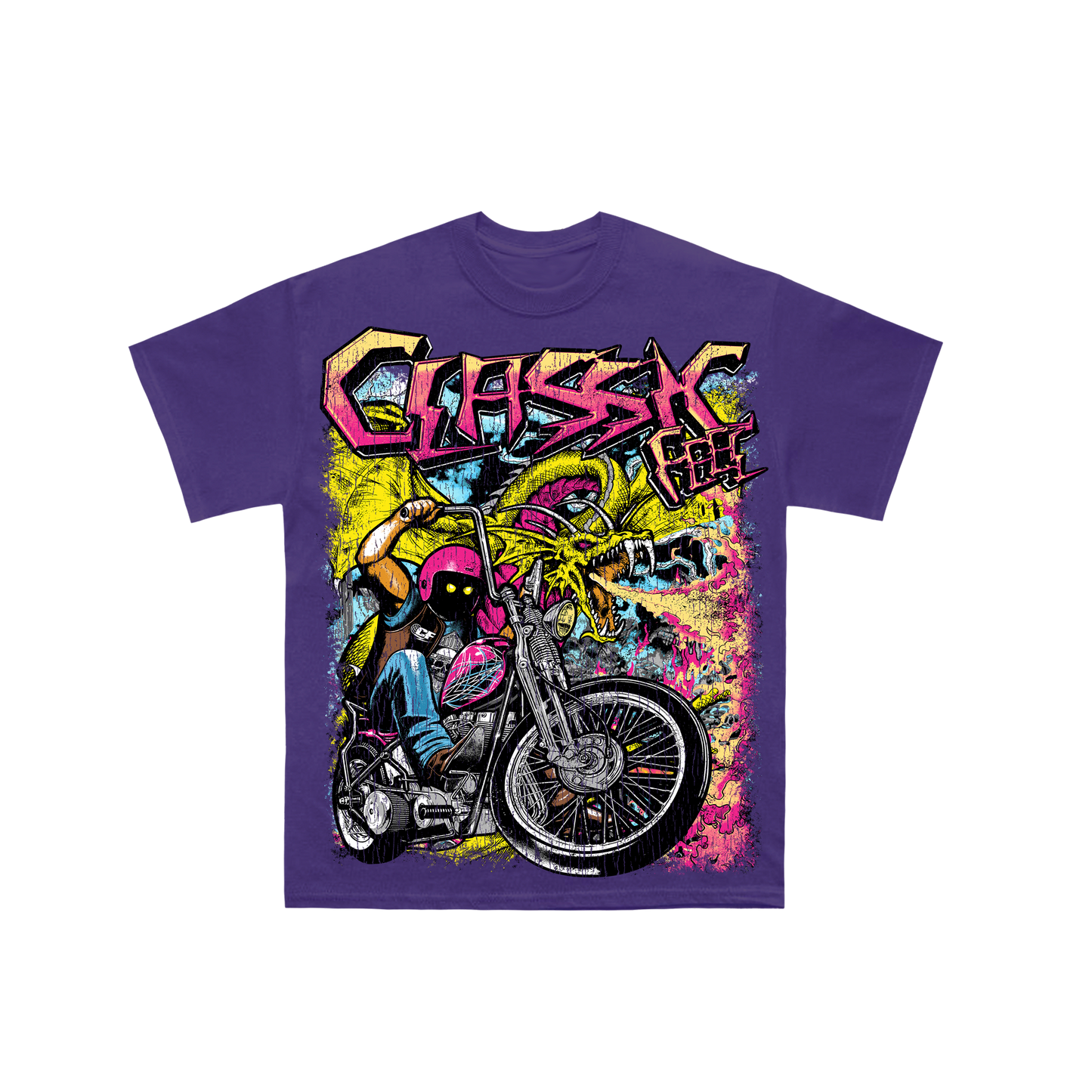 MOTO PURPLE TEE - Heavyweight T-shirt