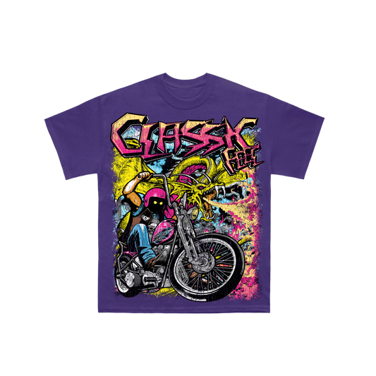 MOTO PURPLE TEE - Heavyweight T-shirt