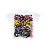 MOTO WHITE TEE - Heavyweight T-shirt